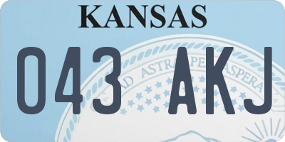 KS license plate 043AKJ