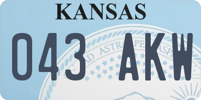KS license plate 043AKW