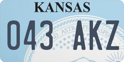 KS license plate 043AKZ