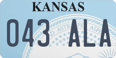 KS license plate 043ALA