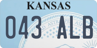 KS license plate 043ALB