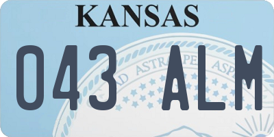 KS license plate 043ALM