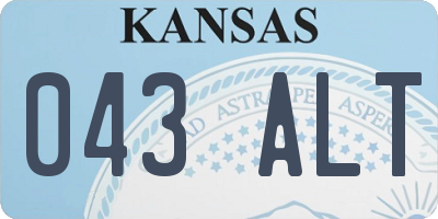 KS license plate 043ALT