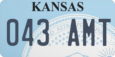KS license plate 043AMT