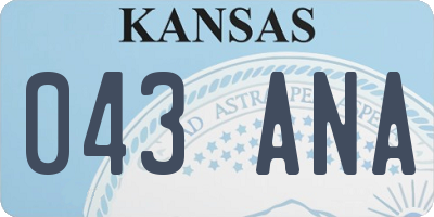 KS license plate 043ANA