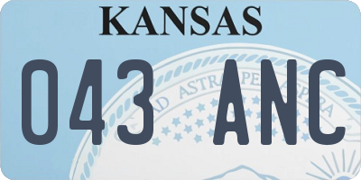 KS license plate 043ANC