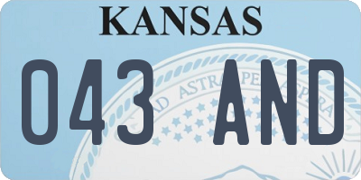 KS license plate 043AND