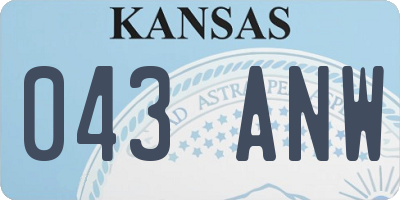 KS license plate 043ANW