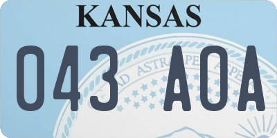 KS license plate 043AOA
