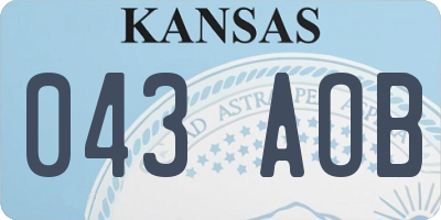 KS license plate 043AOB