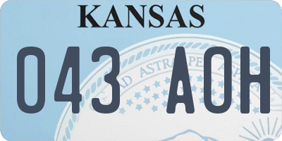 KS license plate 043AOH