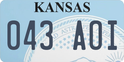 KS license plate 043AOI