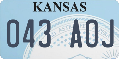 KS license plate 043AOJ