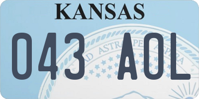 KS license plate 043AOL