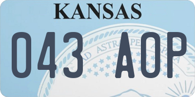 KS license plate 043AOP
