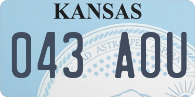 KS license plate 043AOU