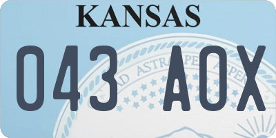 KS license plate 043AOX