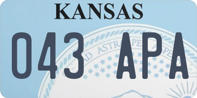 KS license plate 043APA
