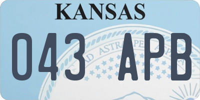 KS license plate 043APB