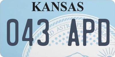 KS license plate 043APD