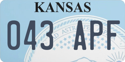 KS license plate 043APF
