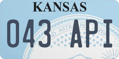 KS license plate 043API