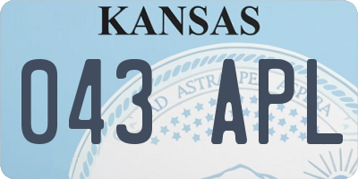 KS license plate 043APL