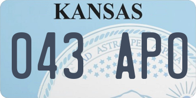 KS license plate 043APO