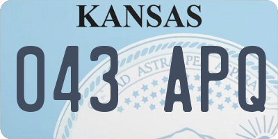 KS license plate 043APQ