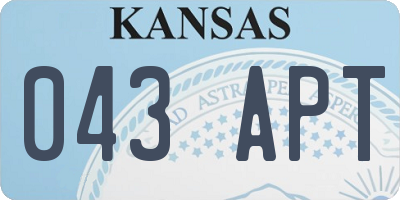 KS license plate 043APT