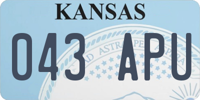 KS license plate 043APU