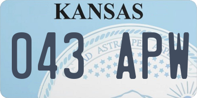 KS license plate 043APW