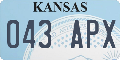KS license plate 043APX