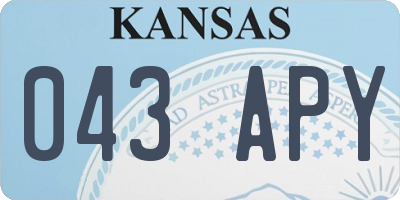 KS license plate 043APY
