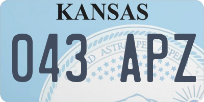 KS license plate 043APZ