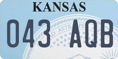 KS license plate 043AQB