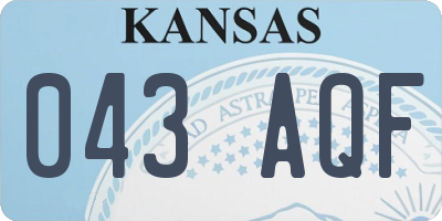 KS license plate 043AQF