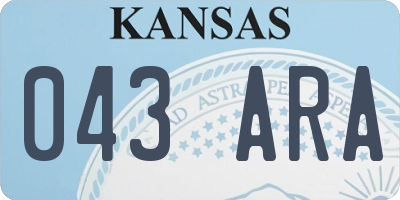 KS license plate 043ARA