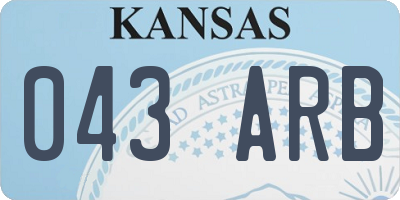KS license plate 043ARB
