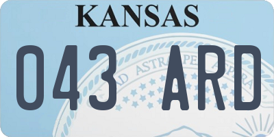 KS license plate 043ARD