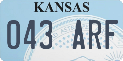 KS license plate 043ARF