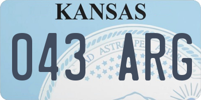 KS license plate 043ARG