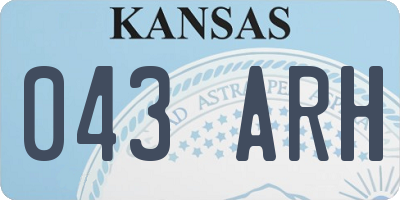 KS license plate 043ARH