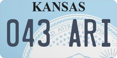 KS license plate 043ARI