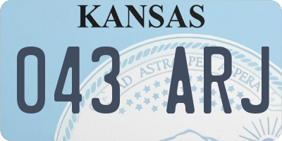 KS license plate 043ARJ
