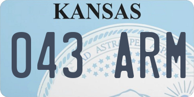 KS license plate 043ARM