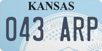 KS license plate 043ARP