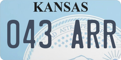 KS license plate 043ARR