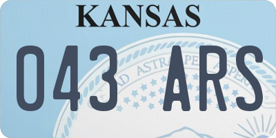 KS license plate 043ARS