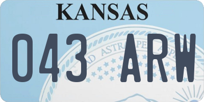KS license plate 043ARW